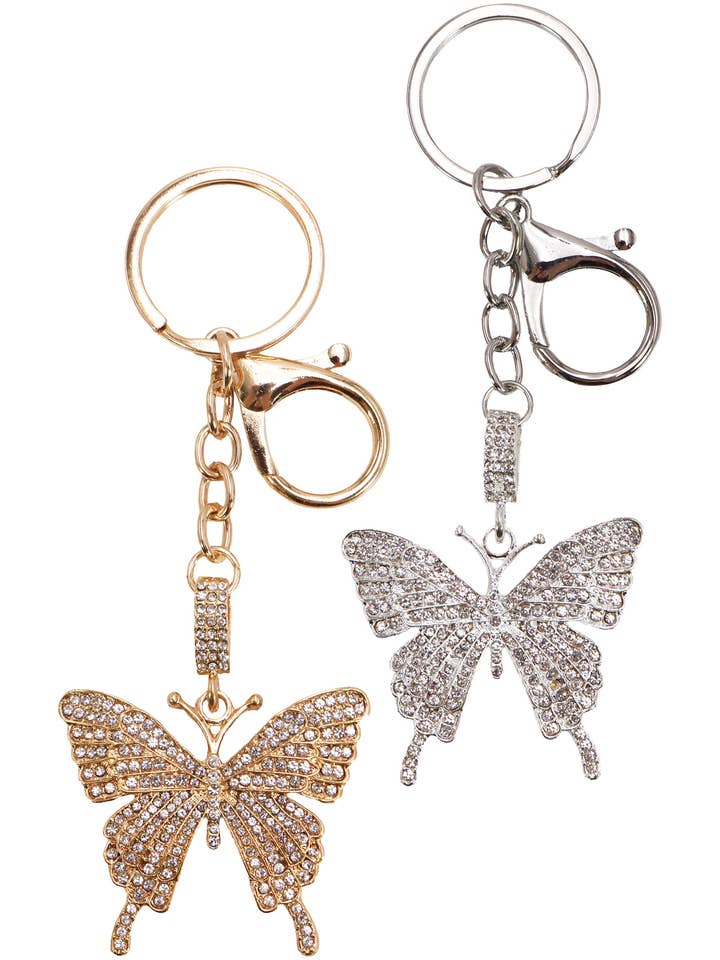 Klassieke Vlinder Bling Strass Sleutelhanger voor wholesale door Cap Zone