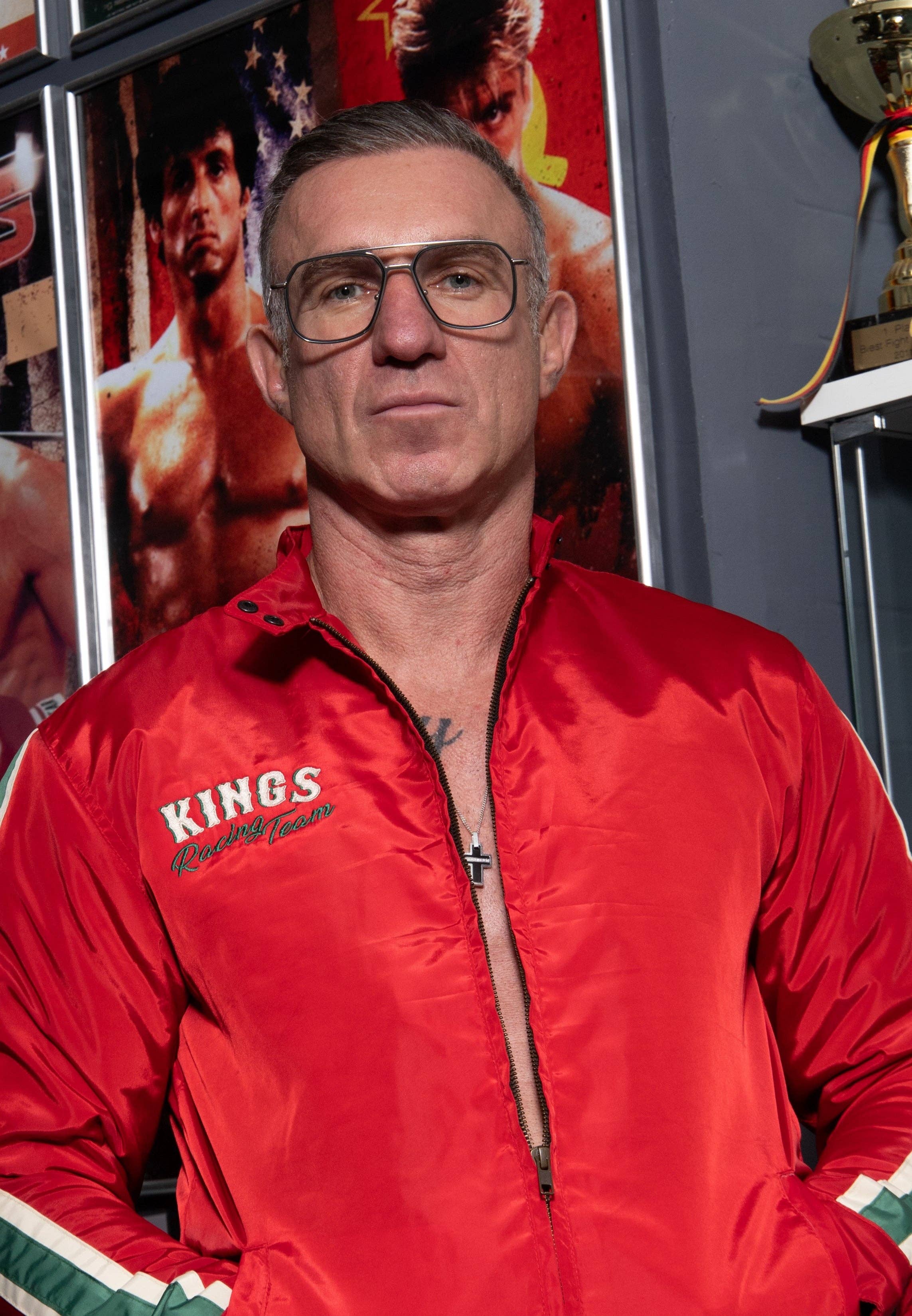 red Racing Jacket "Speedway Kings" for wholesale on Faire4