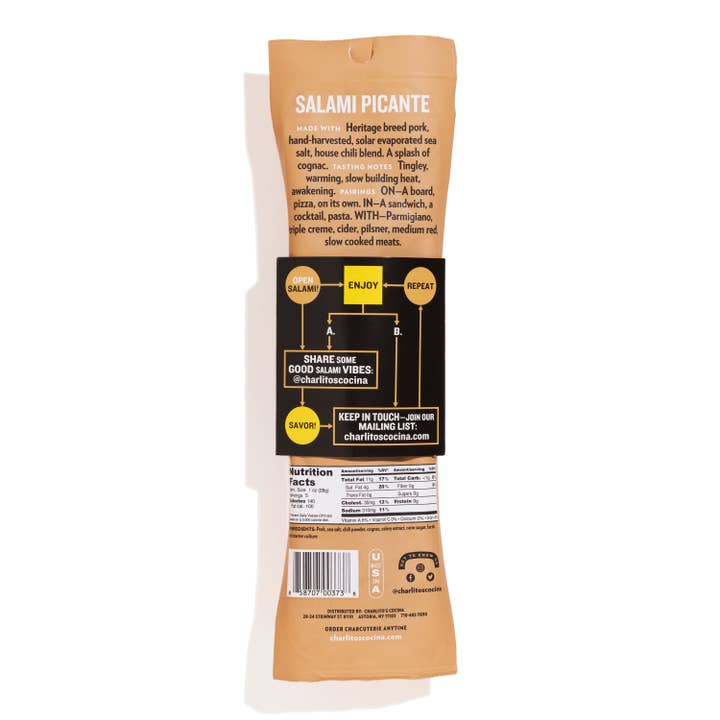 Charlito's Cocina – wholesale Salami – Salami Picante - torr härdad kryddig Salami 5 oz