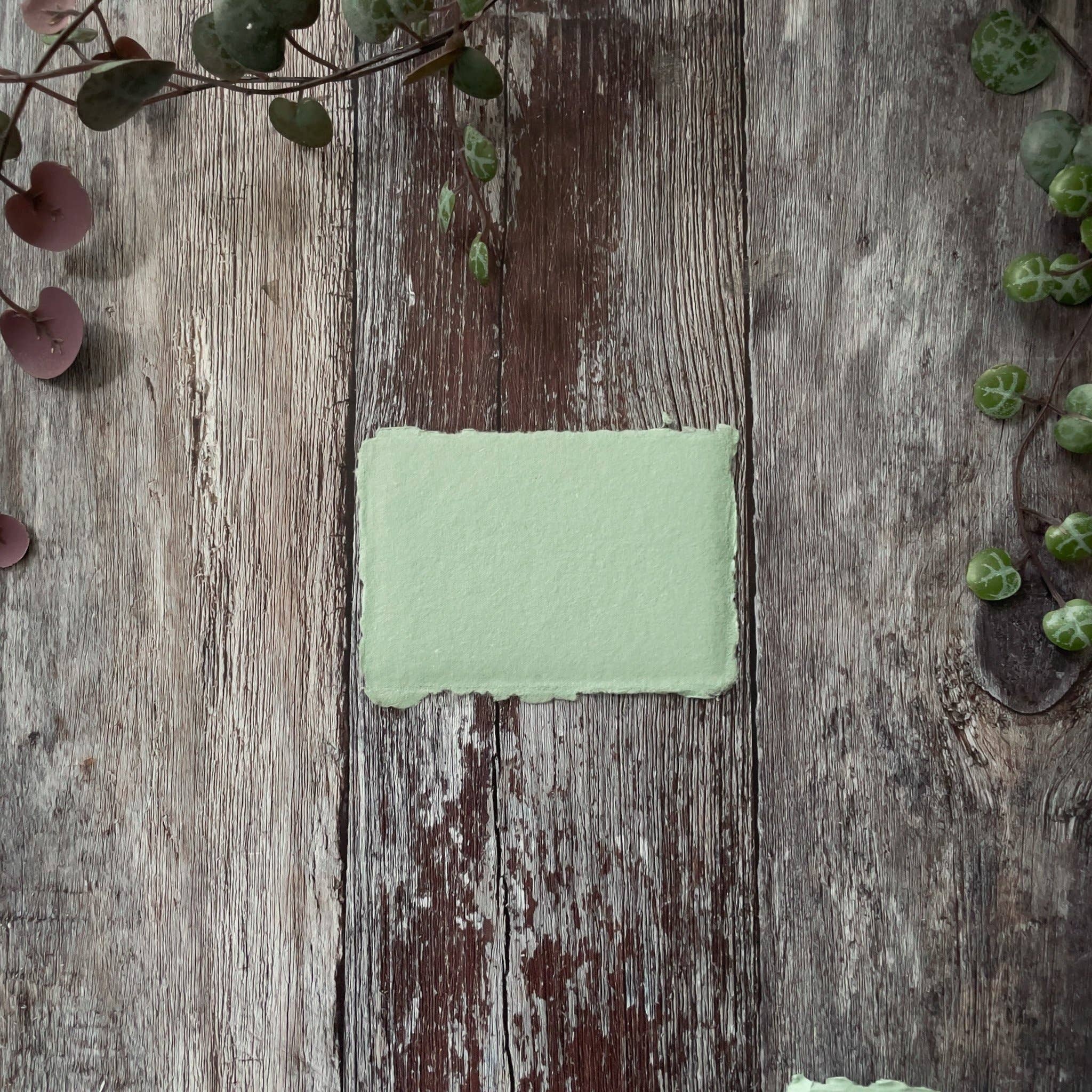 The Natural Paper Company - Wholesale Painting Paper - Dusky Green Handmade Paper | Pack of 5 | Recycled Cotton Rag7