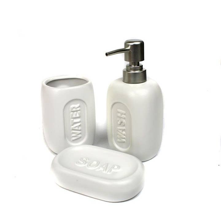 SET DA BAGNO 3 PZ. BIANCO per la vendita all'ingrosso da parte di Aktual / Dekora Import S.A