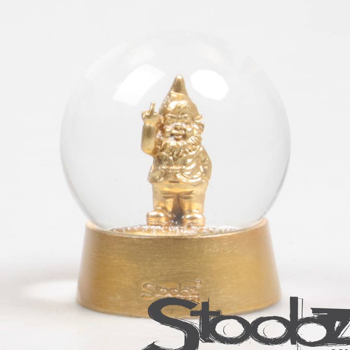 Imhof & Stevens BV – wholesale Dekorativ statyett – SKAKNISSETOMTE FUCK YOU 10X10X12 CM GULD STOOBZ DESIGN0