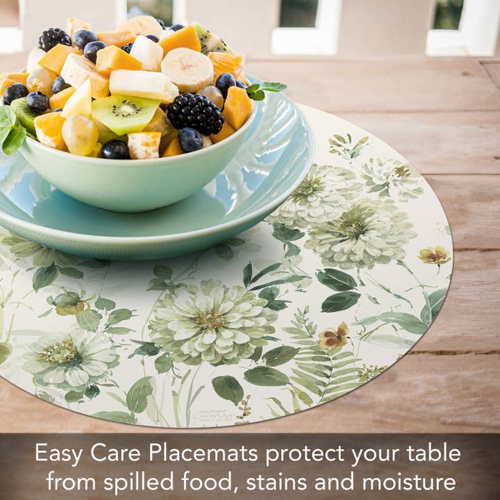 CounterArt/Highland Home/Thirstystone - Venta al por mayor Manteles individuales - Mantel individual redondo de plástico flexible y reversible de Green Fields1