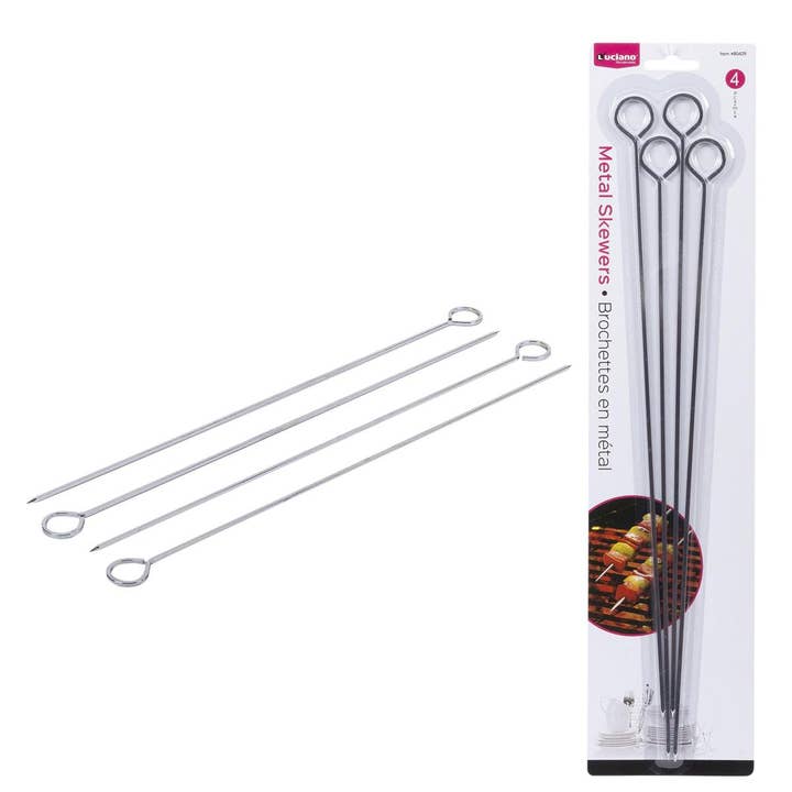 Luciano 4-pc 15" Chrome Skewer for wholesale by Luciano Gourmet