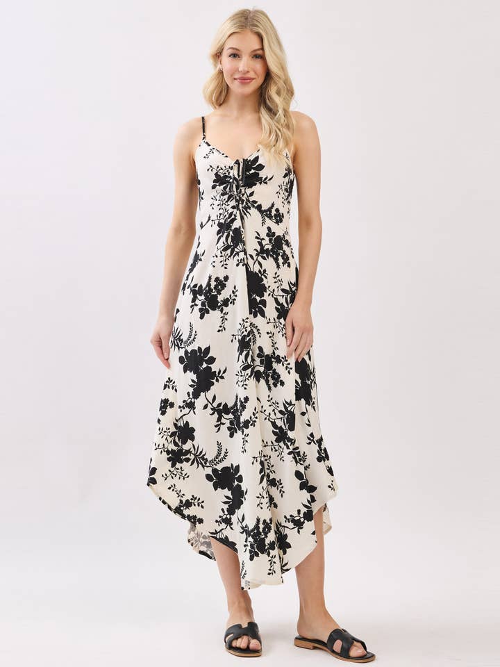 Vestido de Alças em Cetim de Rayon com Estampa Floral - VD17412B4 por atacado de Final Touch