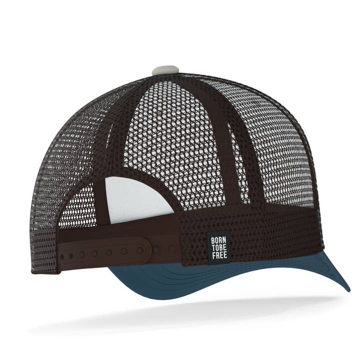 Indicom Brands - Wholesale Trucker Hat - Unisex - Born to be Free Beige / Blue1