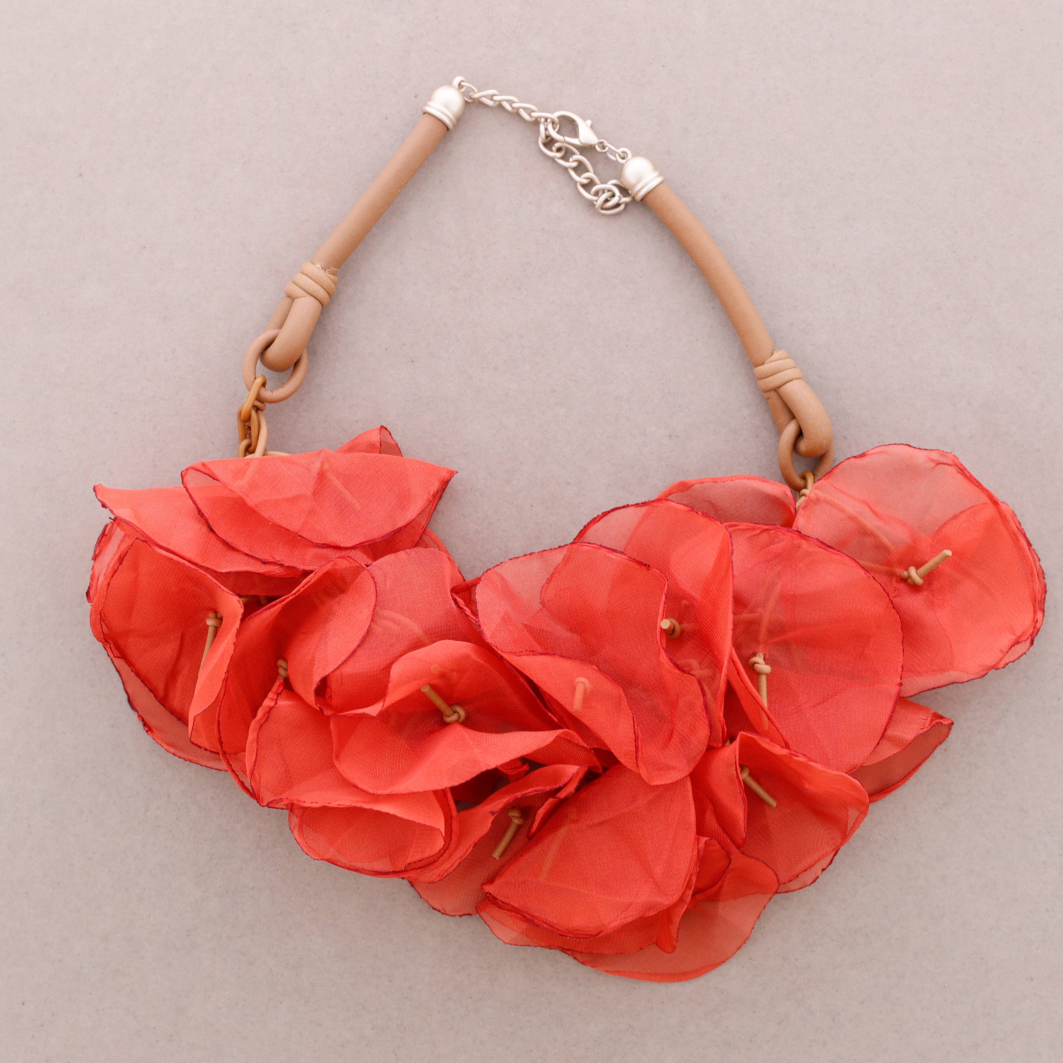 Sonata – wholesale Snap jewellery – Choker Rubber Fabric Flowers6