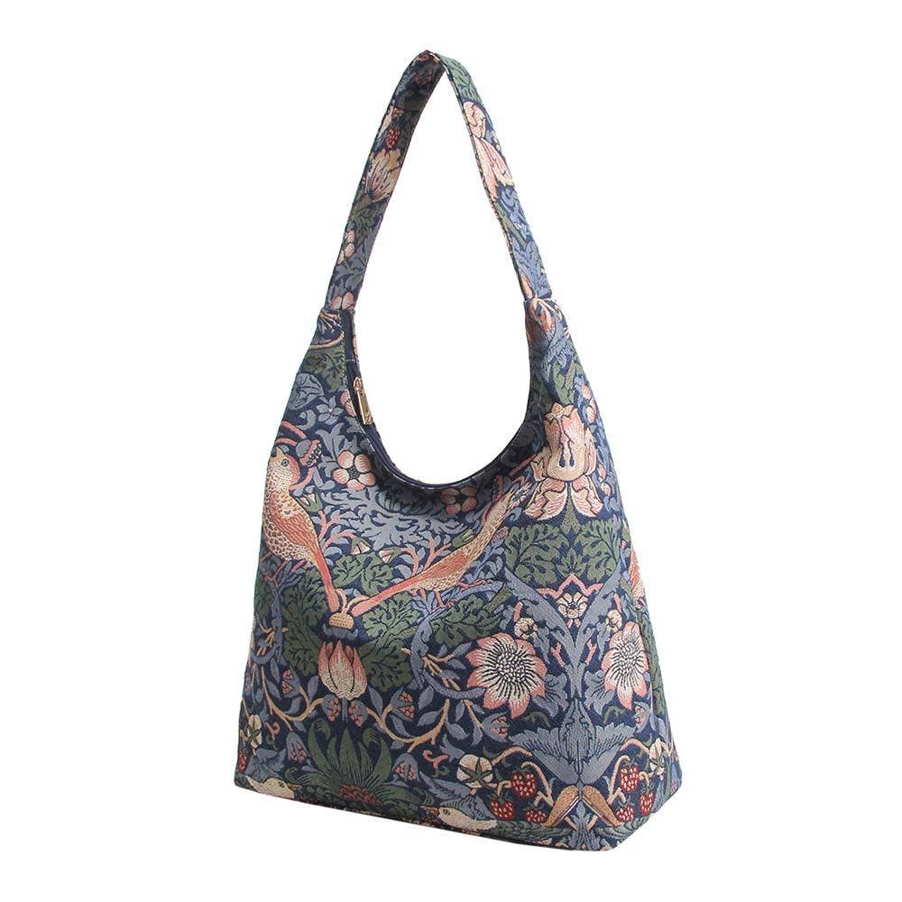 Signare Tapestry - Wholesale Shoulder Bag - Women's - William Morris Strawberry Thief Blue - Hobo Bag3