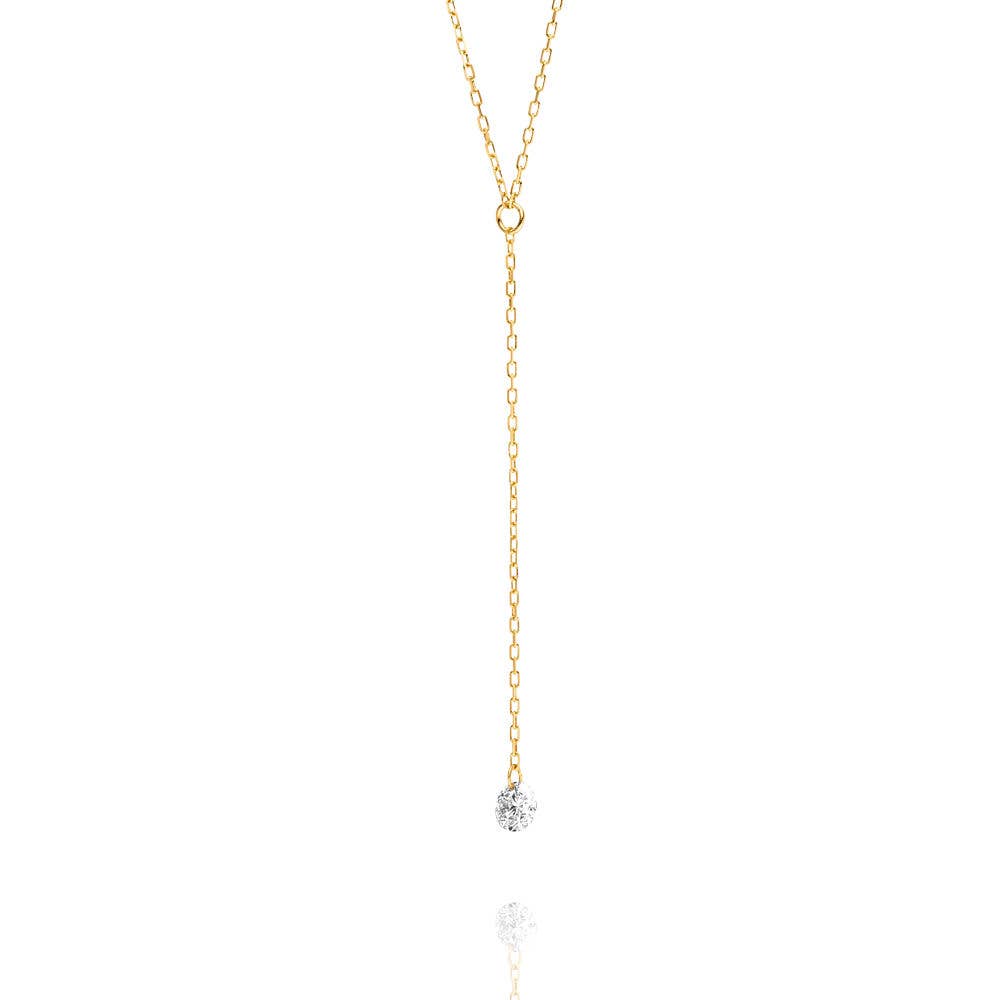 Leaf Jewelry - Vente Sautoir et collier en Y - Collier Y-Pure diamant en or jaune 18 carats3