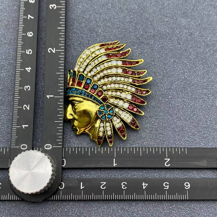 Mio Queena - Wholesale Brooch - Rhinestone Indian Chiefs Brooch3