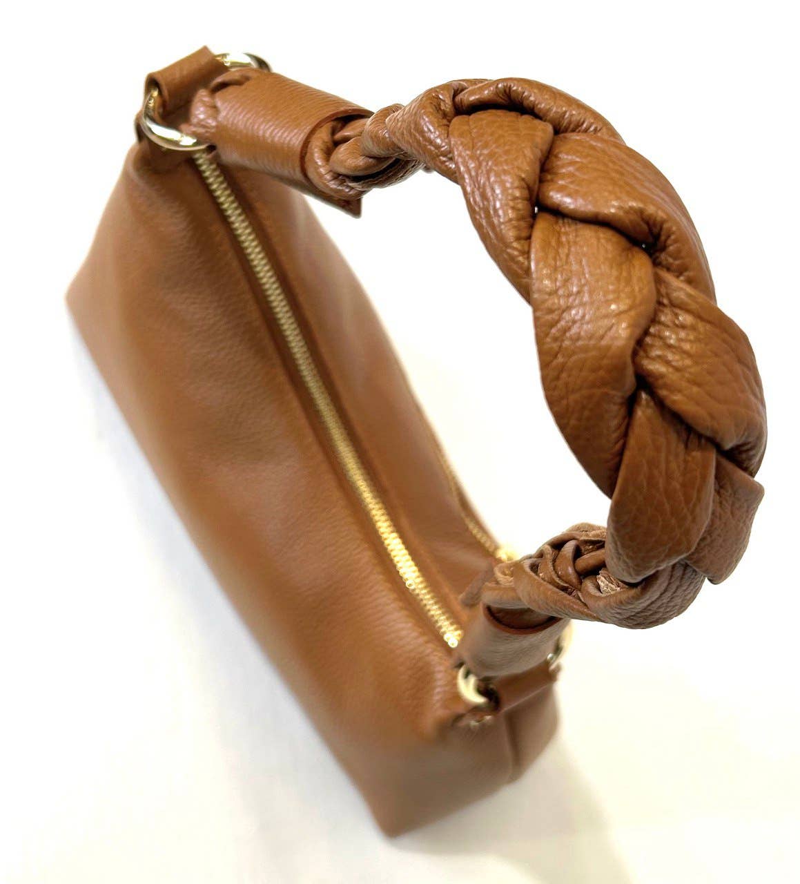 JIJOU CAPRI - Vendita all'ingrosso Tracolla - Donna - Borsa in pelle italiana asimmetrica con tracolla intrecciata 2113