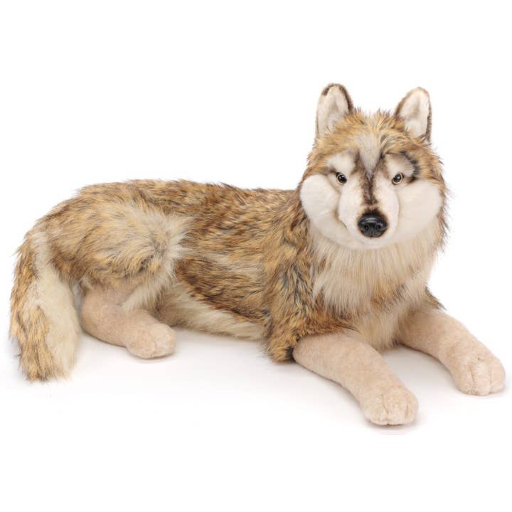 Uni Toys - Wholesale Stuffed/Plush Toy - Kids & Baby - Wolf lying down - 100 cm (length) - cuddly/plush toy