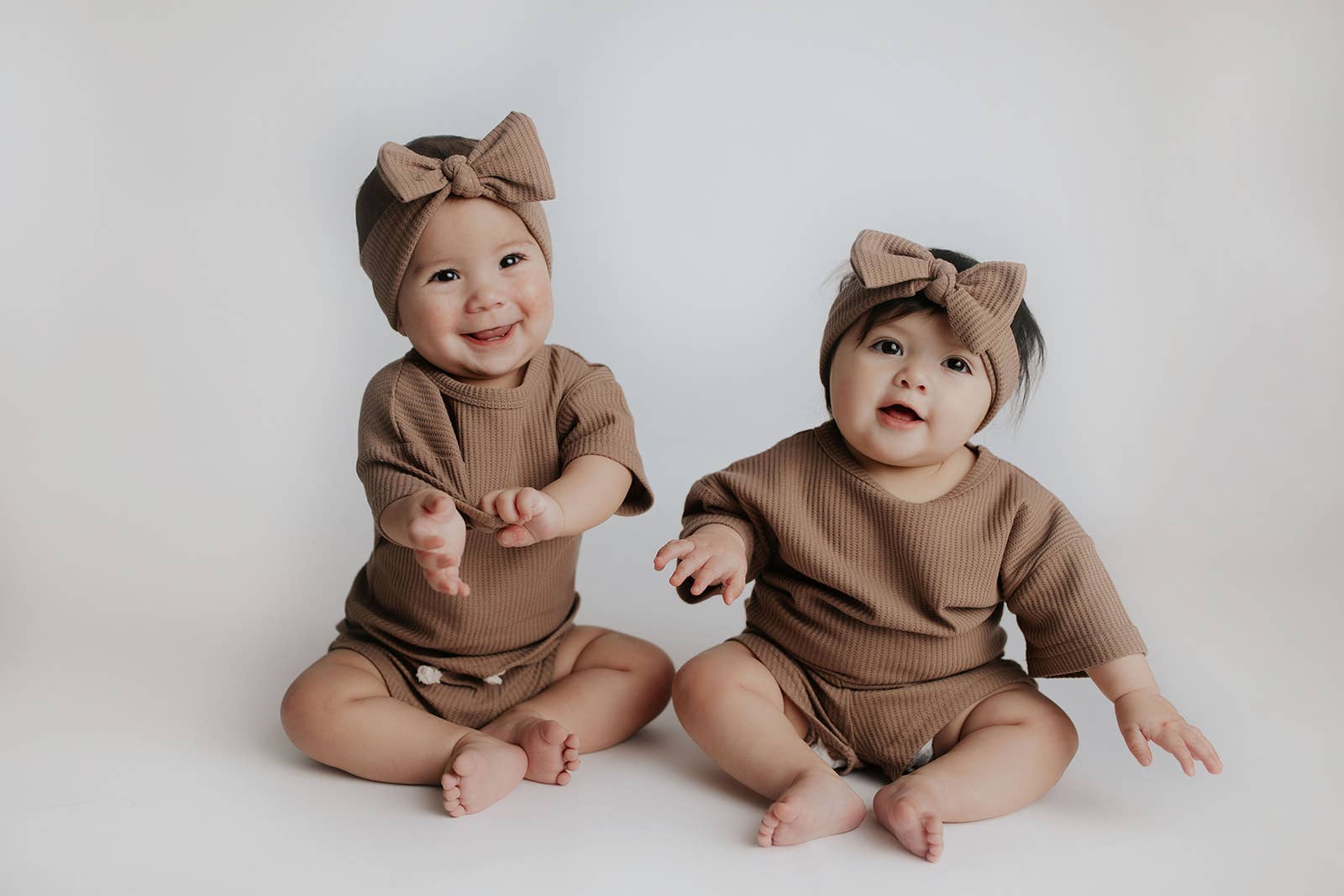Three Little Tots - Wholesale Top & Short Set - Kids - Cocoa Sands Neutral Summer Waffle Toddler Top & Bottom Set16