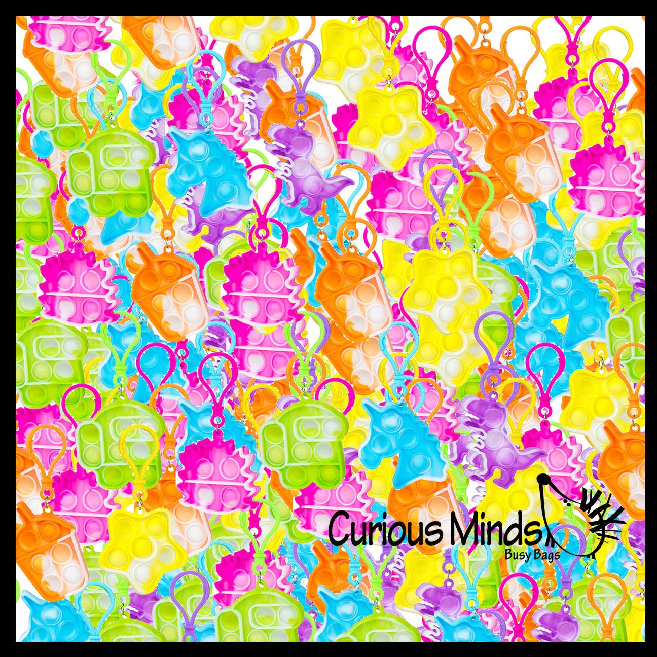 Curious Minds Toys - Wholesale Fidgetspeelgoed - Kinderen - 1 klein Bubble Pop Fidget-speelgoed met clips - Siliconen duwbeugel8