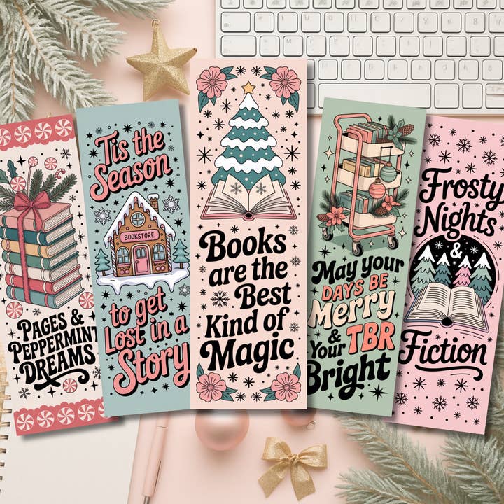 Auburn Row Design - Wholesale Bookmark - Pastel Christmas Bookmarks 1