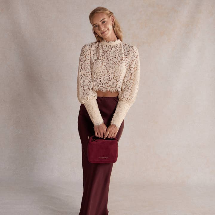 Nickel and Suede - Wholesale Dangle Earrings - Vintage Gold Jeweled Quinn3