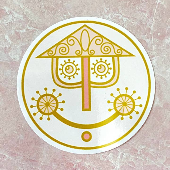 Happy Clock Small World sticker for wholesale by Charmed & Cozy