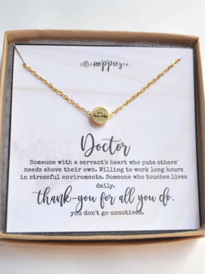 Doctor Gift, Heartbeat Necklace, Gift for Healthcare worker for wholesale by Little Happies Co