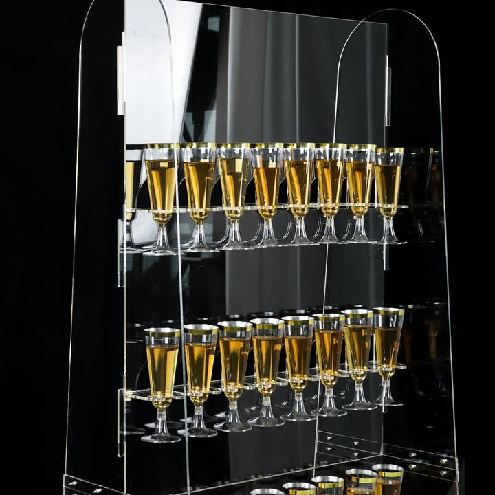 Elan Bazaar - Wholesale Wine Rack - 5 FT. Champagne Wine Glass Flute Holder Wall Stand, Holds 40