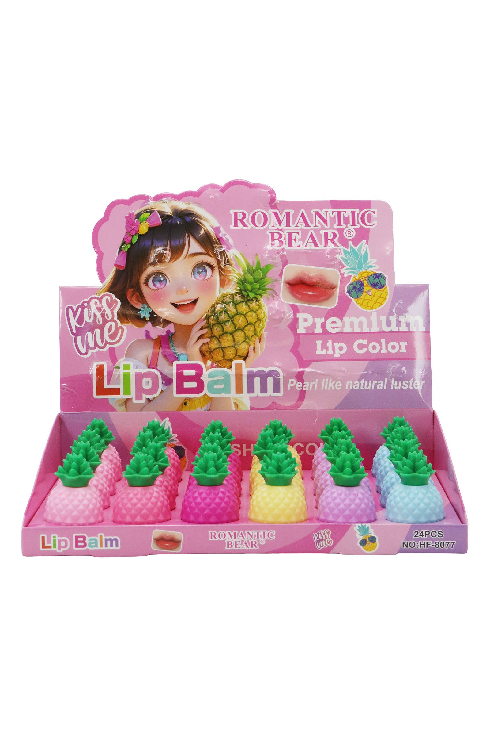 ASSORTED Pineapple Round Soft Touch Lip Balm - 24 Pcs for wholesale on Faire4