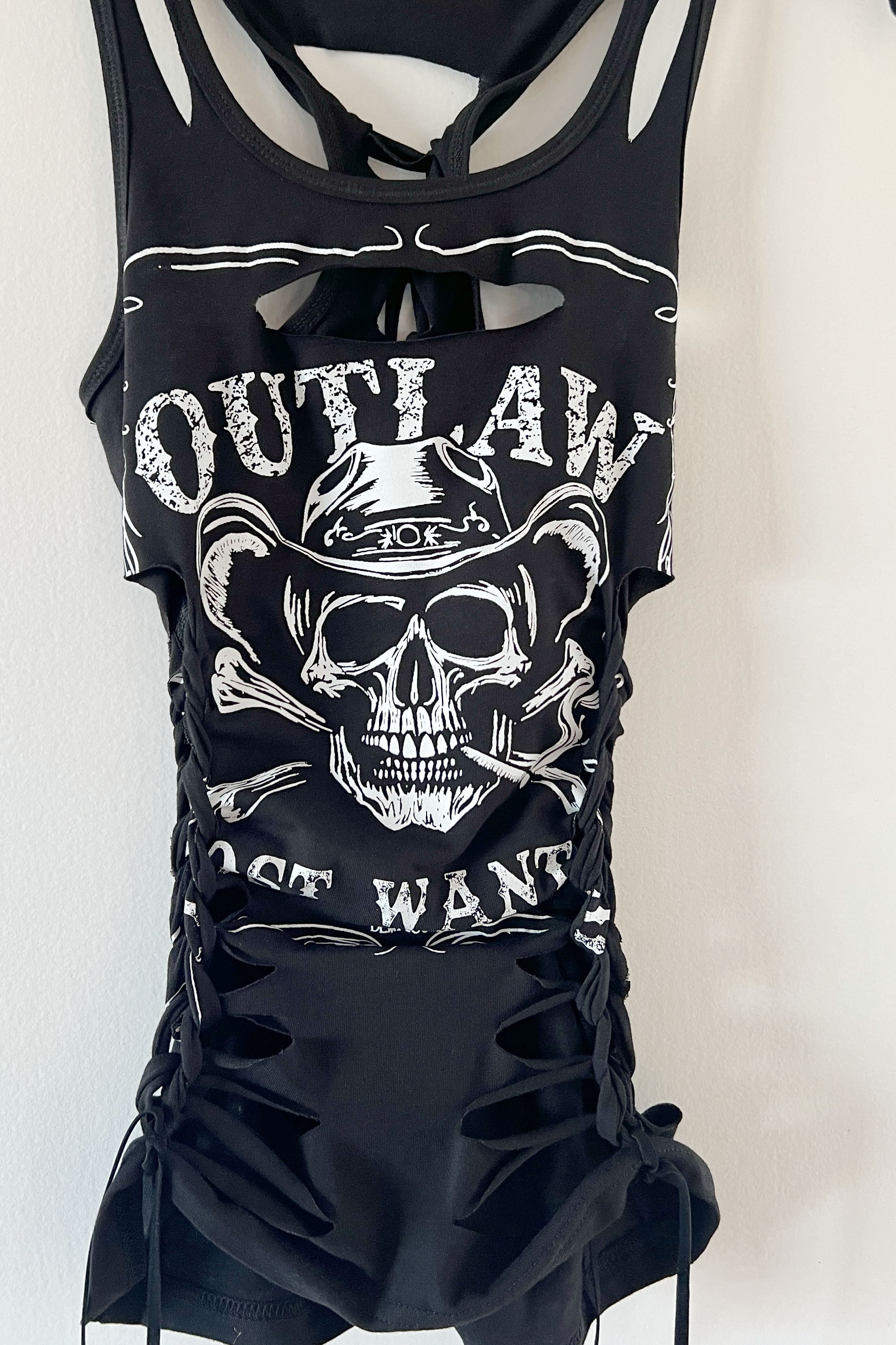 Demi Loon - Wholesale Tank Top - Women's - Outlaw Skull Graphic Motorcycle Sexy Biker Cowgirl Festival Slashed Tank Top6