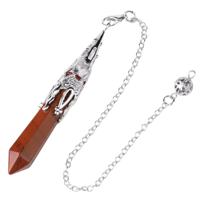 Red Jasper Silver Pendulum ~ "Balance & Life Force Energy" for wholesale by Moon Child