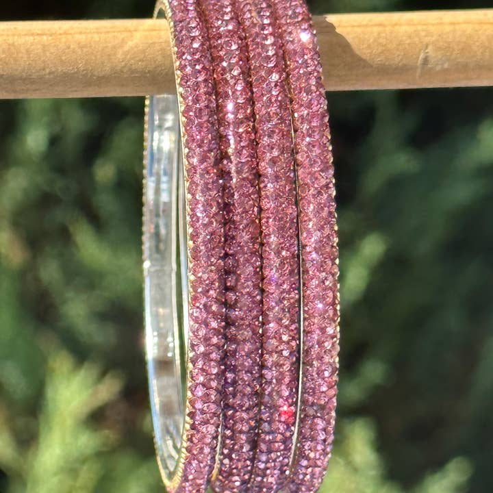 Celebration Blings - Venta al por mayor Brazalete - Pulseras tipo brazalete de cristal - Skinny Pink