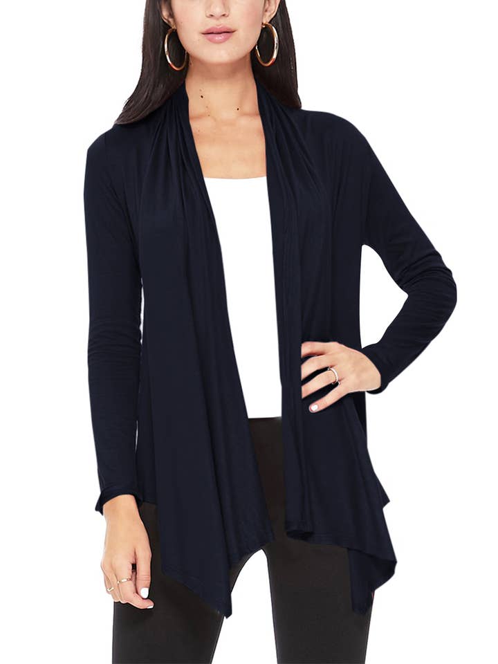 MOA COLLECTION - Wholesale Cardigan - Women's - Women's Solid Casual Outerwear Cardigan3