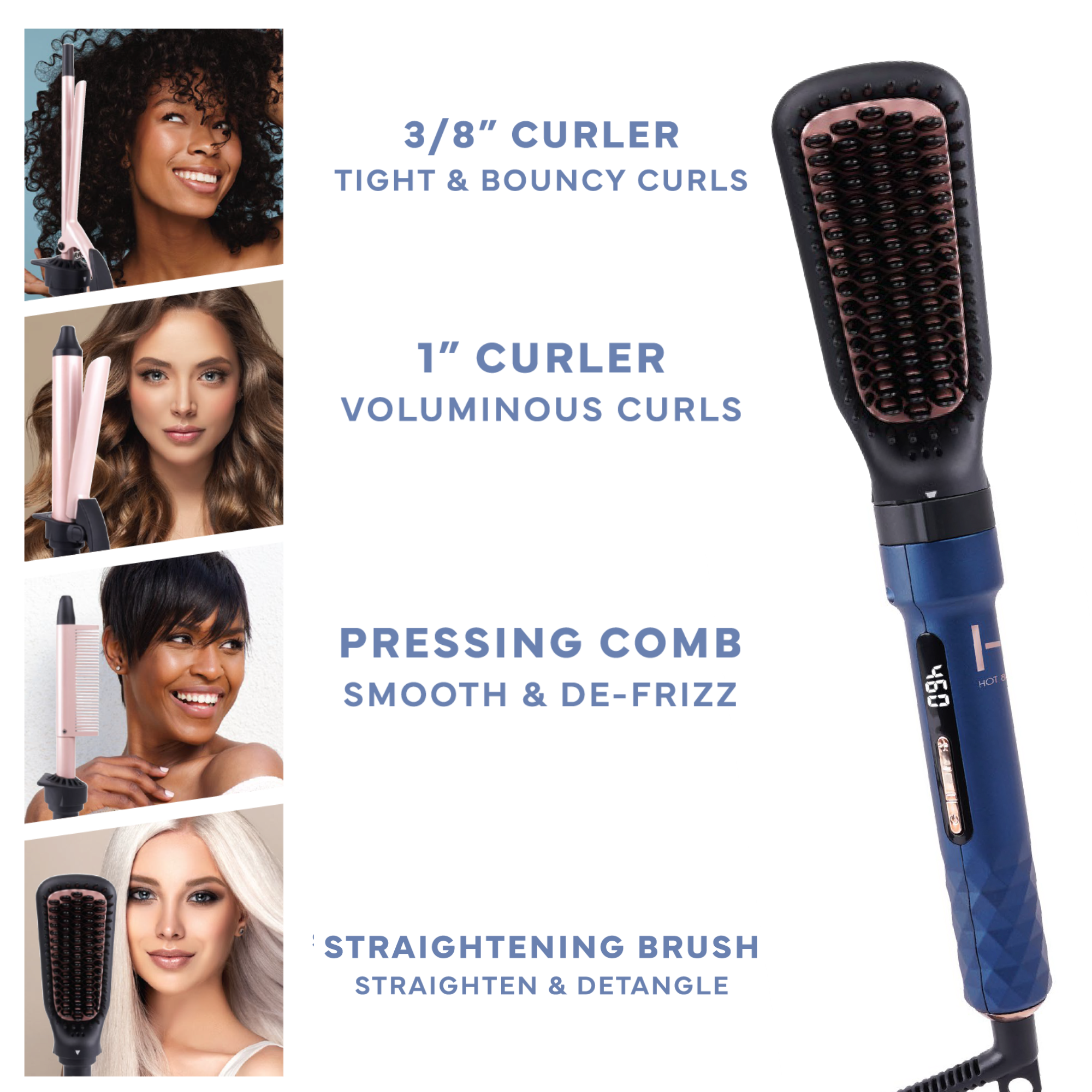 Annie International, Inc. - Wholesale Curling Iron/Wand - Hot & Hotter 4 in 1 Ceramic Digital Interchangeable Styler2