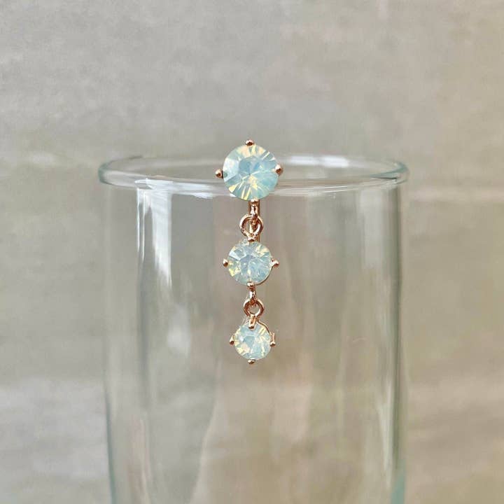 Elara Body Jewelry – wholesale Belly ring – Opalescent Top Down Rose Gold Belly Button Ring (14G | 10mm | Surgical Steel | Gold, Rose Gold, or Silver)