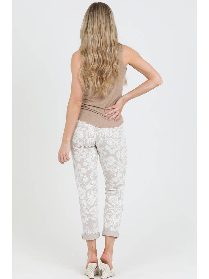 Nostalgia - Wholesale Pants - Women's - NP746-BW74 FLORAL PRINT JOGGER PANTS11
