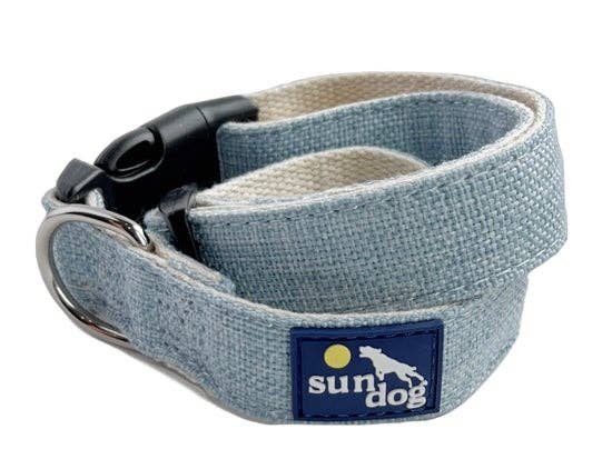 Sun Dog - Wholesale Pet Collar - Dog - Organic Chambray Blue Hemp Collar5