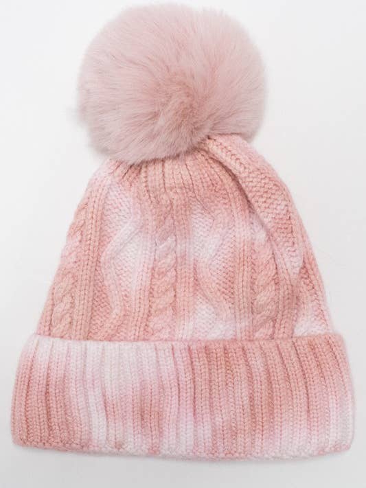 Tie Dye Stickad päls Pom mössa för wholesale av Suzie Q USA