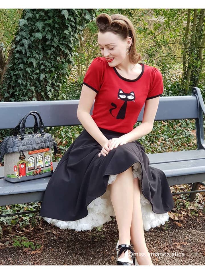 Mak - Wholesale Knit Sweater - Women's - Short Sleeve Crewneck Cat Print Casual T-Shirt Sweater17