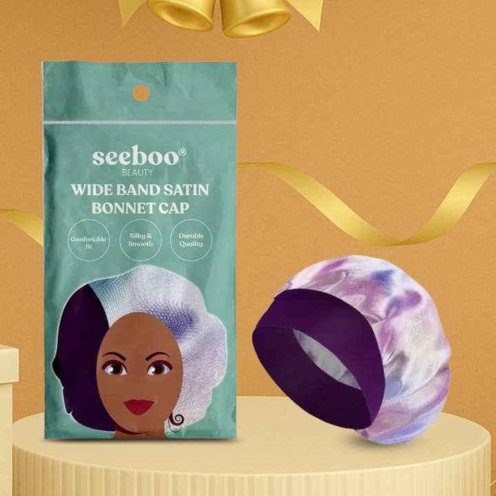 seeboo - Wholesale Sleep Cap / Bonnet - Women's - Wide Band Satin Bonnet Cap - Unicorn Dreams0