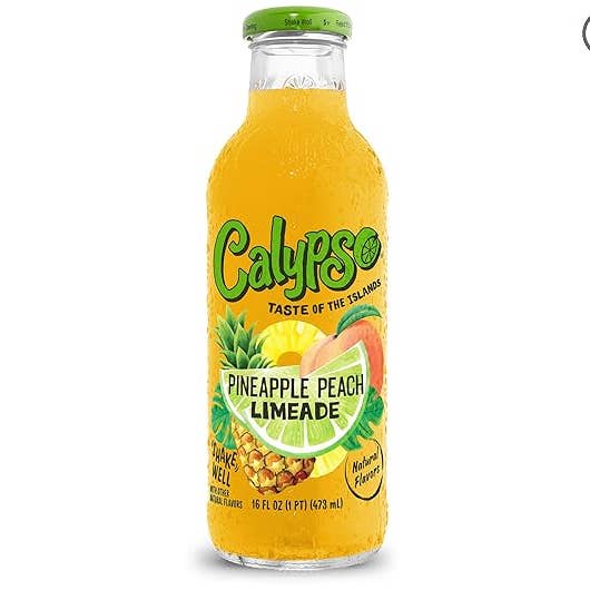 Pacote de 12 Bebidas Refrescantes Calypso de Lima, Ananás e Pêssego de 16oz por atacado de EcoQuality