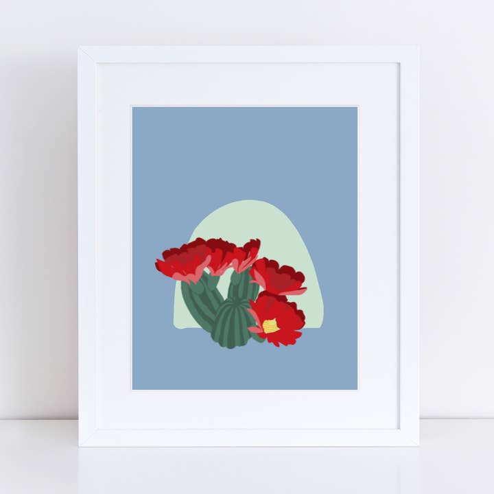 Impression artistique de cactus hérisson pour la vente par Jen Fox Studio