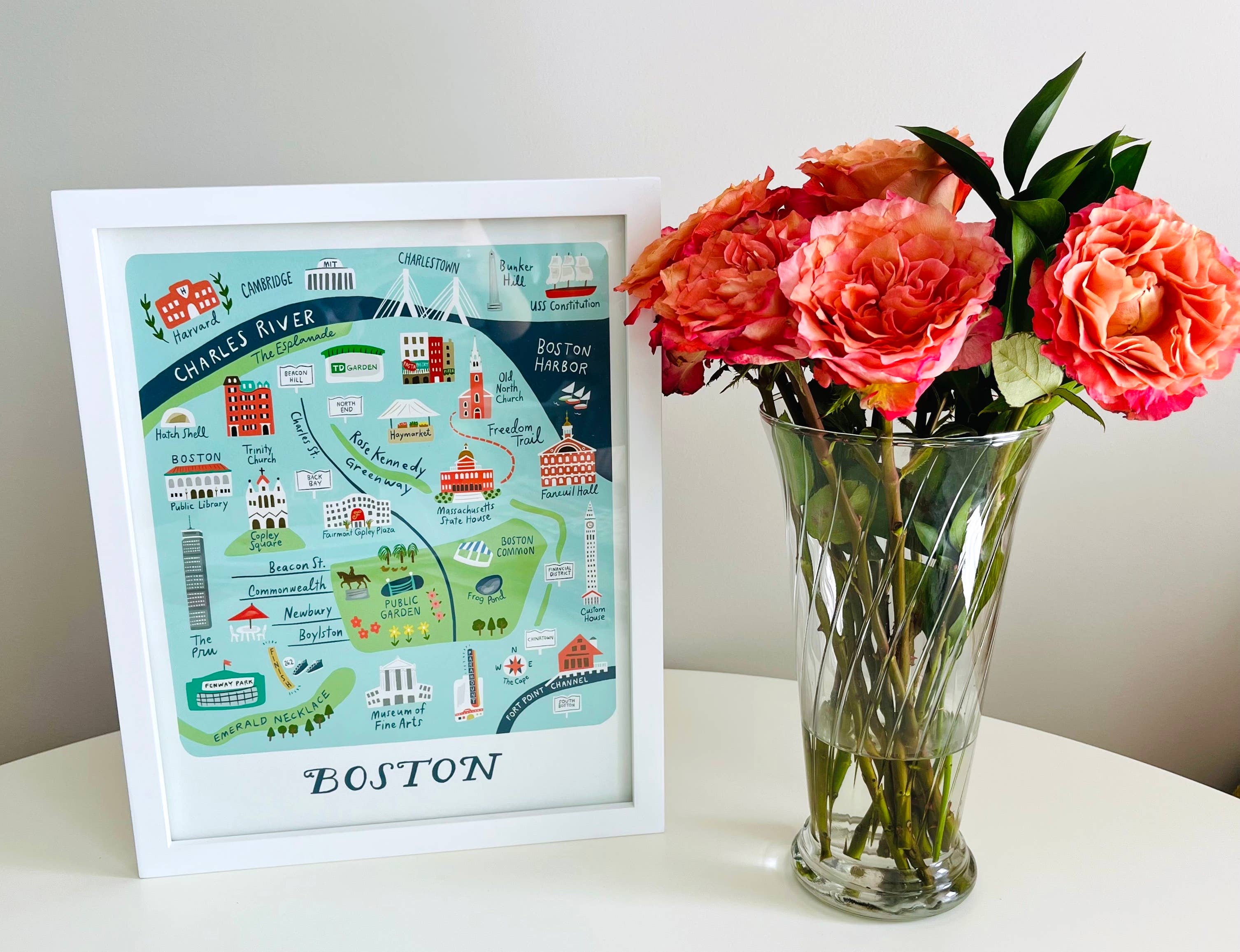 Little Desk Drawer - Wholesale Art Print - Boston Art Map Print1