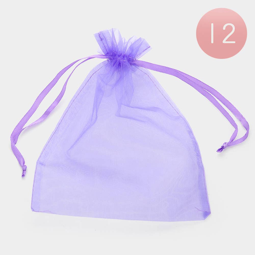 Sensibling Corp. - Wholesale Gift Bag - 12PCS - 6.75 X 9.5 Ribbon Organza Gift Bags
4