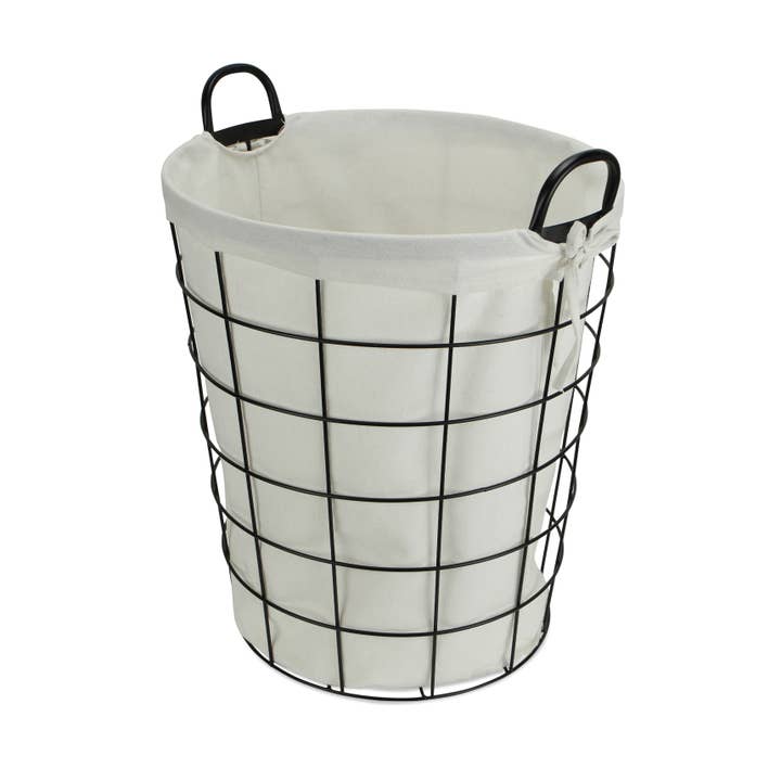Cheungs Home Decor – wholesale Food gift basket – Esker Lined Metal Wire Laundry Basket