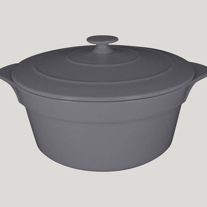 Chef's Fusion Round Cocotte and Lid - Stone (11"D) for wholesale by RAK Porcelain USA