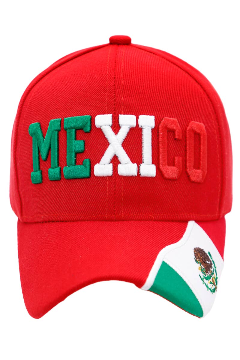 Cap Zone - Wholesale Baseball Cap - Unisex - Mexico Logo Flag Embroidered Acrylic Baseball Cap4