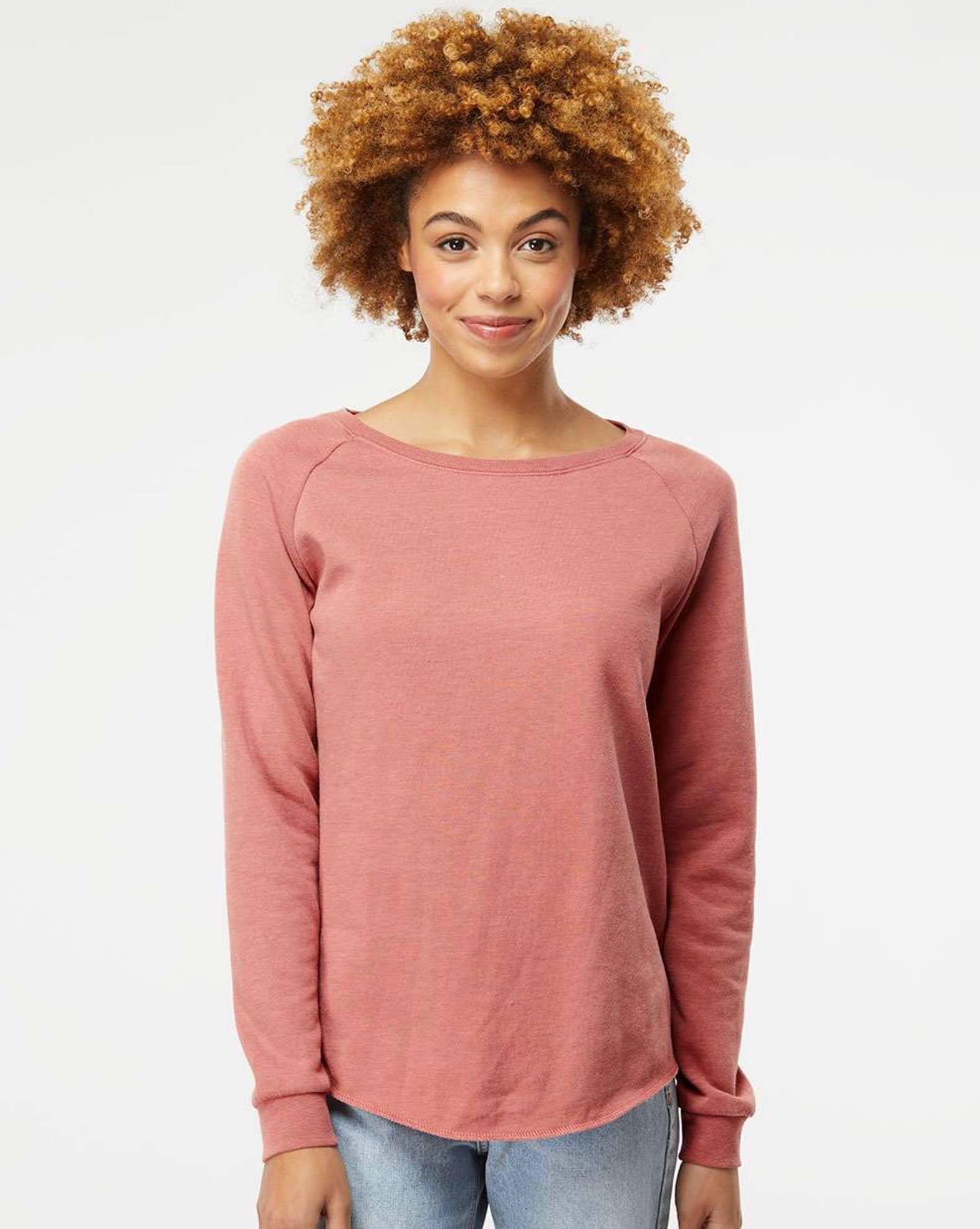 Mad Love Shop - Vendita all'ingrosso Felpa con cappuccio - Donna - Pullover da donna Dusty Rose Raglan con cappuccio e ramo4