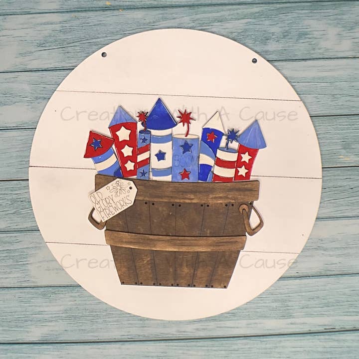 Fireworks 4th of July Interchangeable Insert - Flower/Apple for wholesale by Creations With A Cause