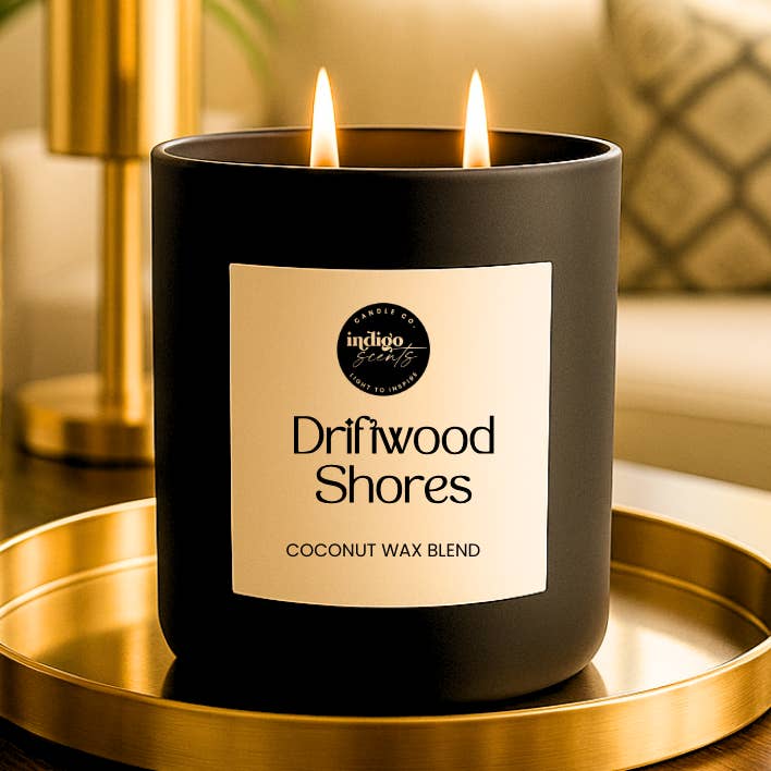 Vela de Orilla de Madera Flotante | Aroma de Madera Flotante, Cedro y Ámbar para venta al por mayor de Indigo Scents Candle Co.