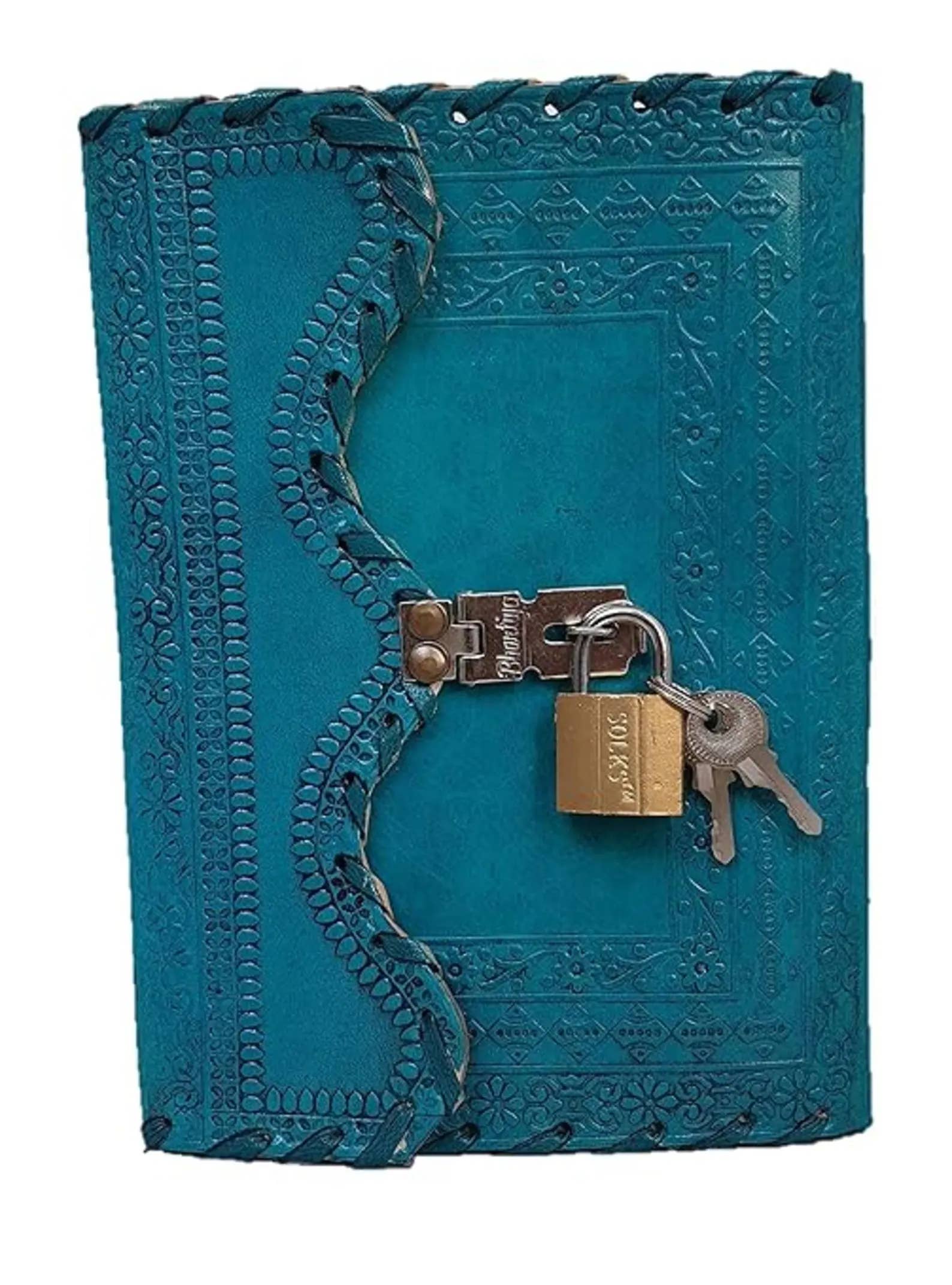 MNM HANDICRAFTS - Wholesale Journal/Diary - Handicraft Leather Diary With Lock, Handmade Paper White