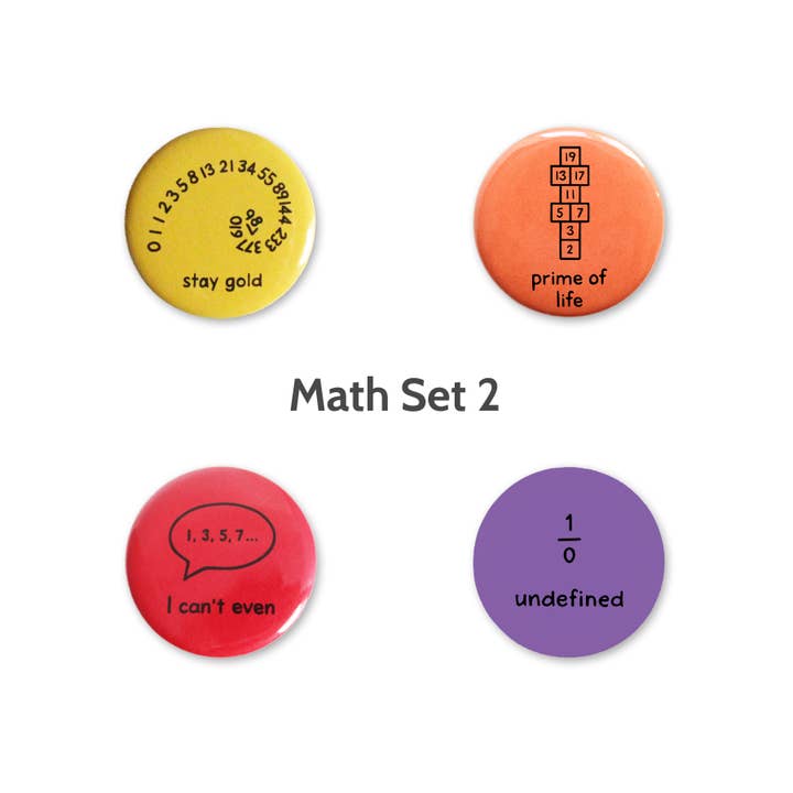 Ensemble de boutons mathématiques 2 pour la vente par The Chemist Tree