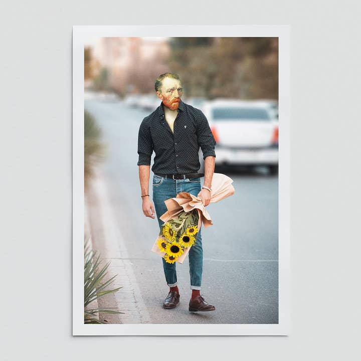 Stampa artistica 'Il primo appuntamento' con Van Gogh per la vendita all'ingrosso da parte di Dikhotomy