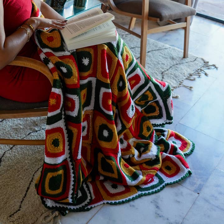 Christmas Square Crochet Blanket for wholesale by ZESS HOME