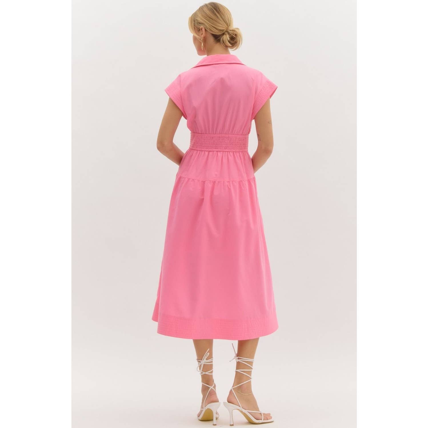STYLE USA - Wholesale Dress - Women's - Solid cap sleeve midi dress18